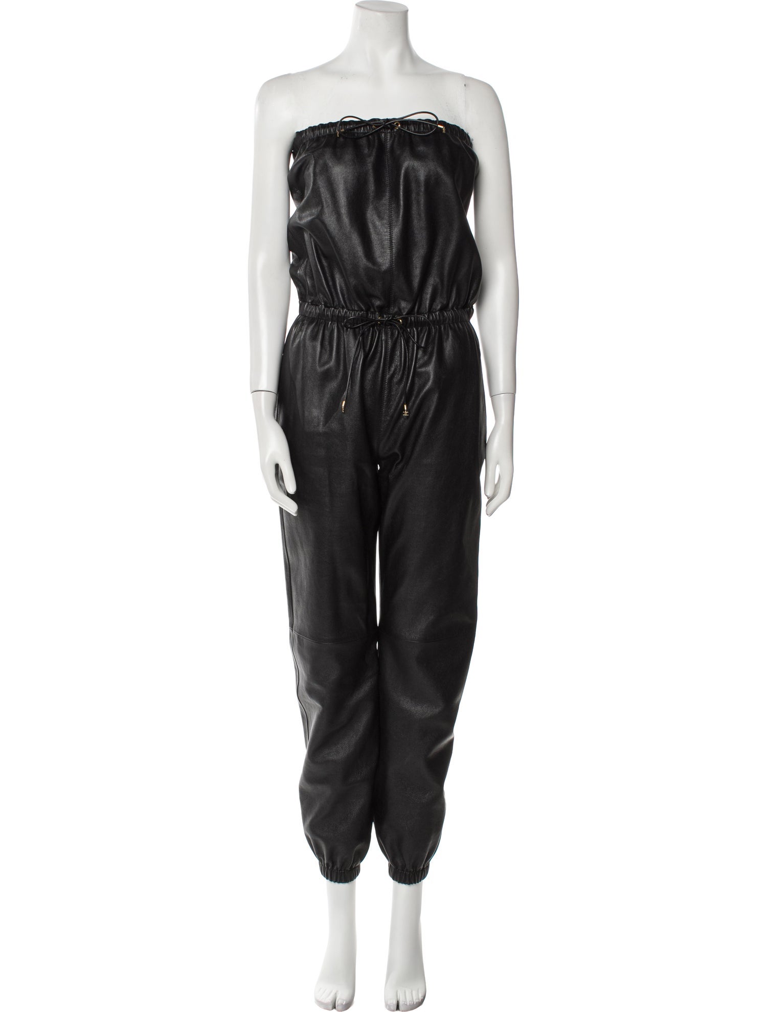 Celine Leather Strapless Jumpsuit