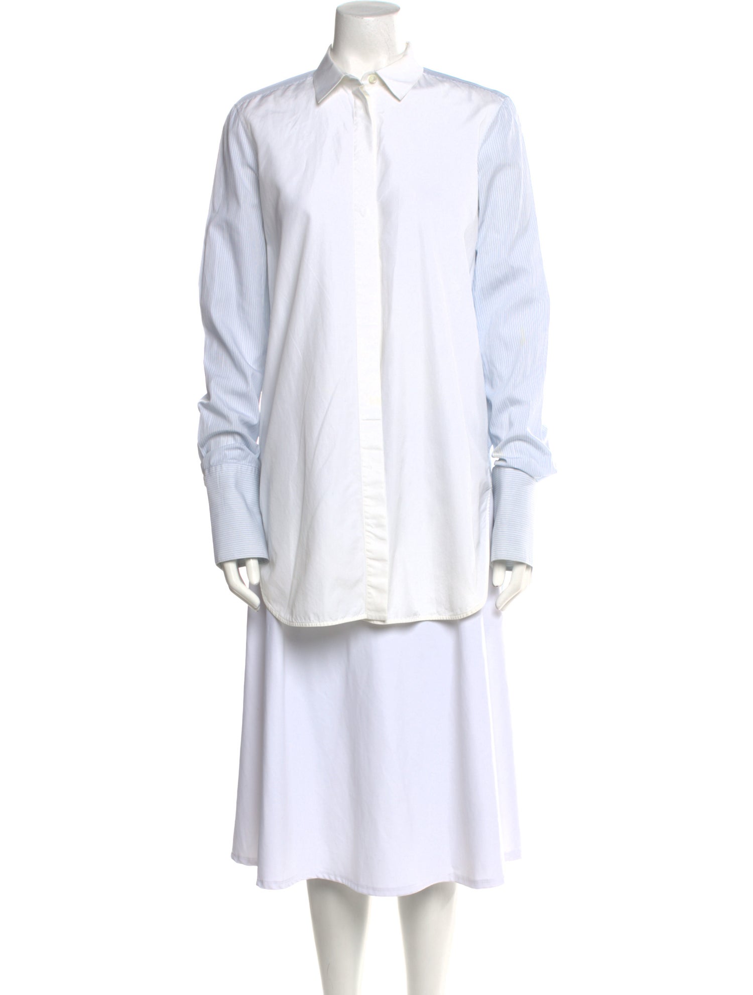 Celine Colorblock Pattern Long Sleeve Button-Up Top