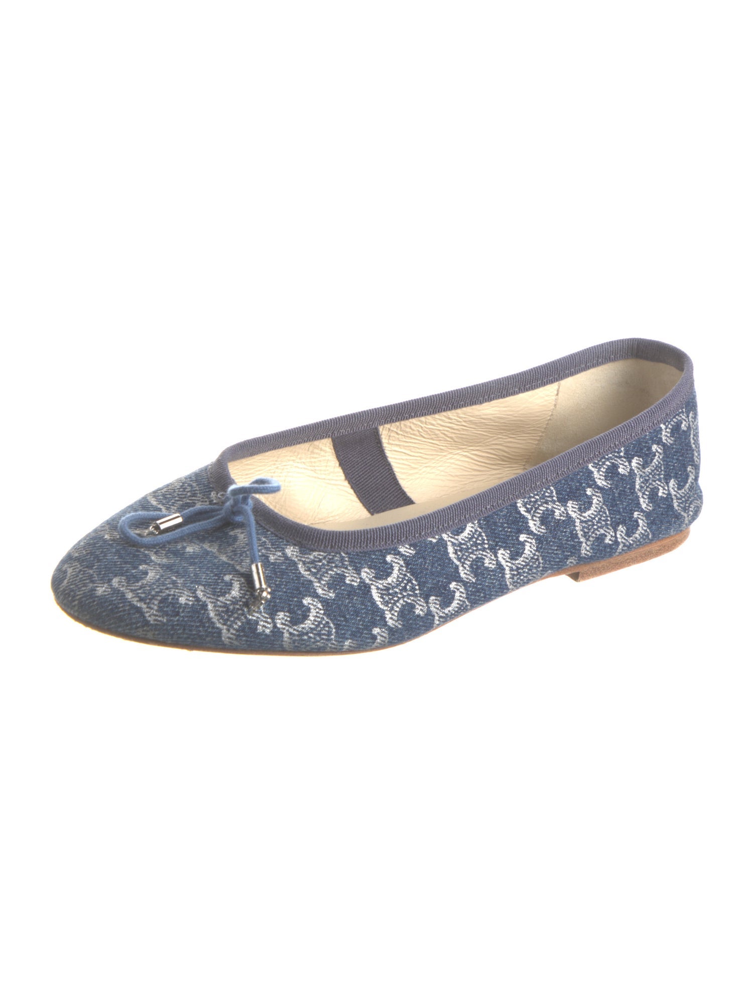 Celine Denim Printed Ballet Flats