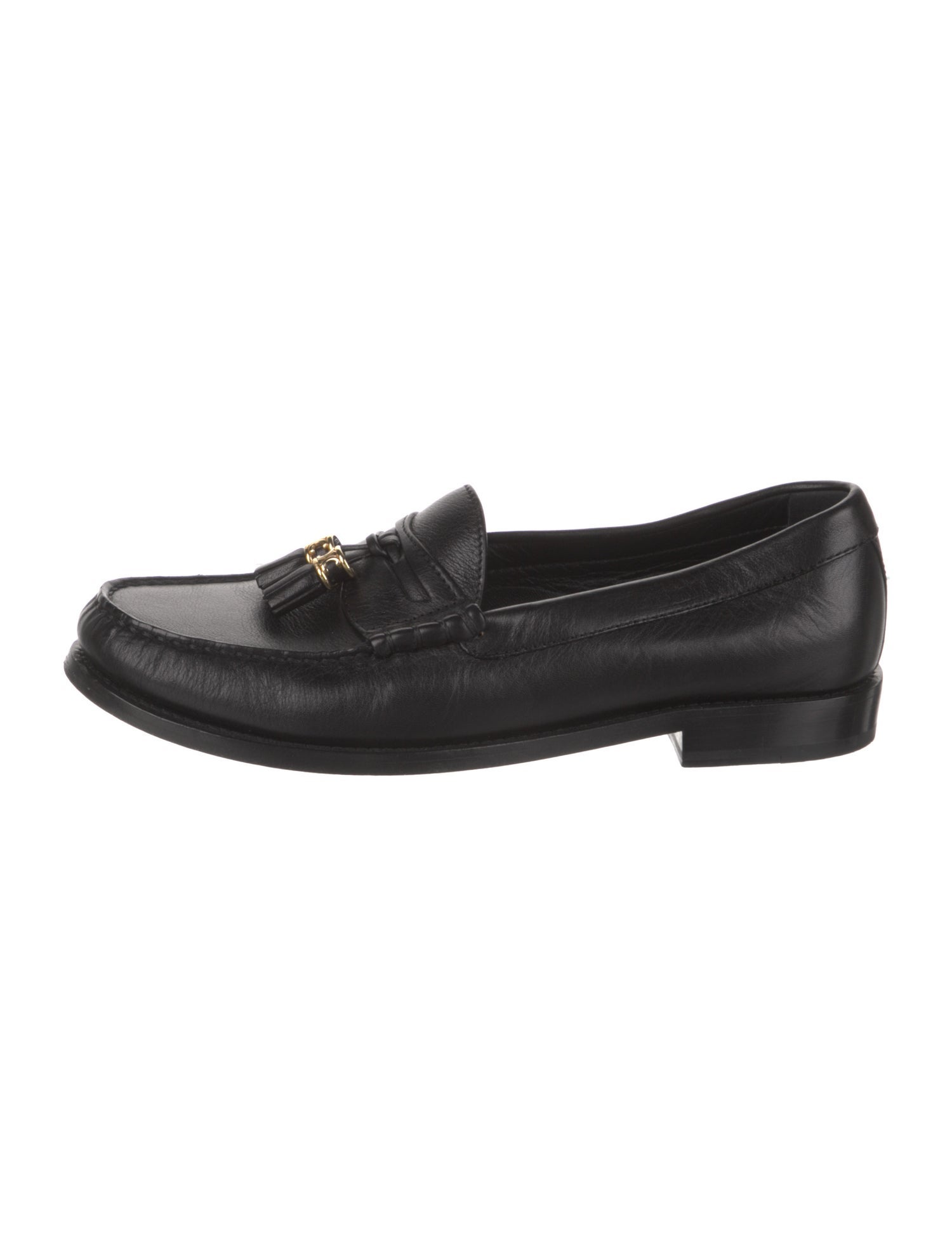 Celine Leather Tassel Accents Loafers