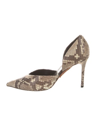 Celine Python Animal Print D'Orsay Pumps