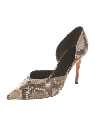 Celine Python Animal Print D'Orsay Pumps
