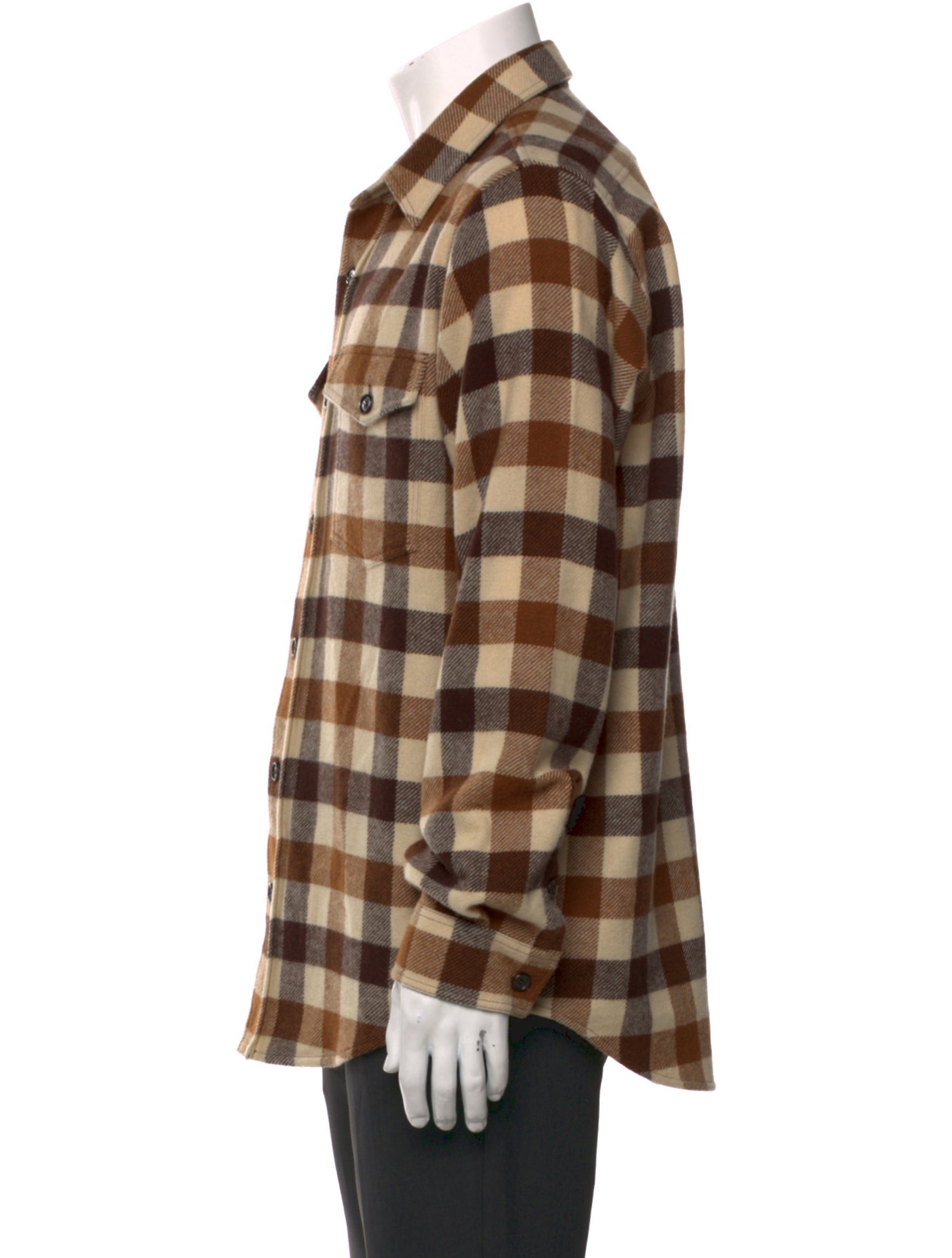 Celine Wool Plaid Print Shirt