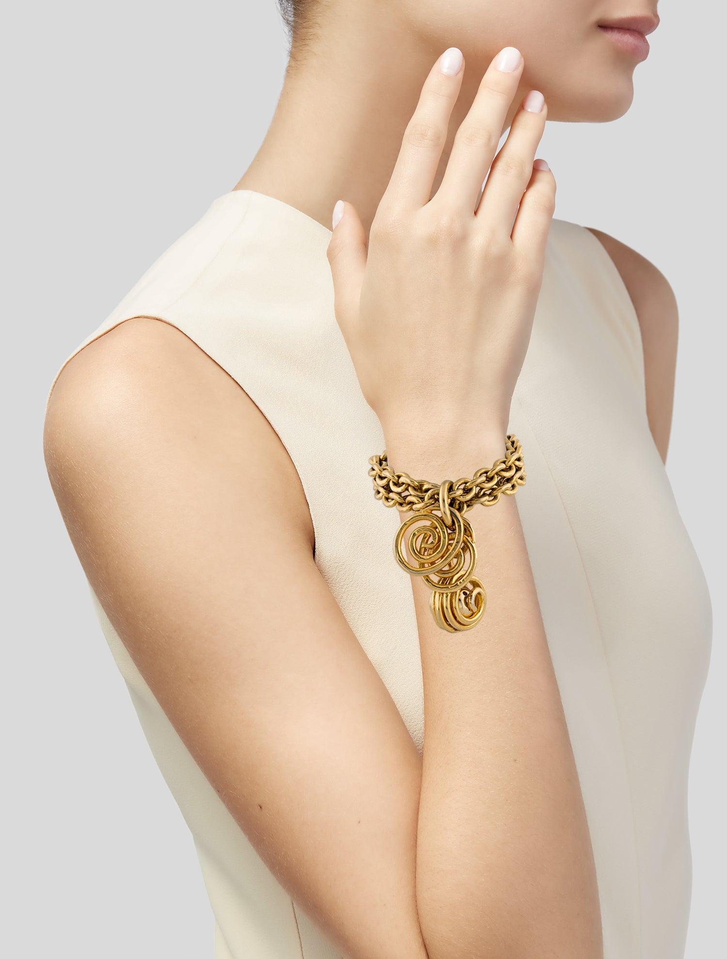 Celine Vintage Spiral Charm Bracelet