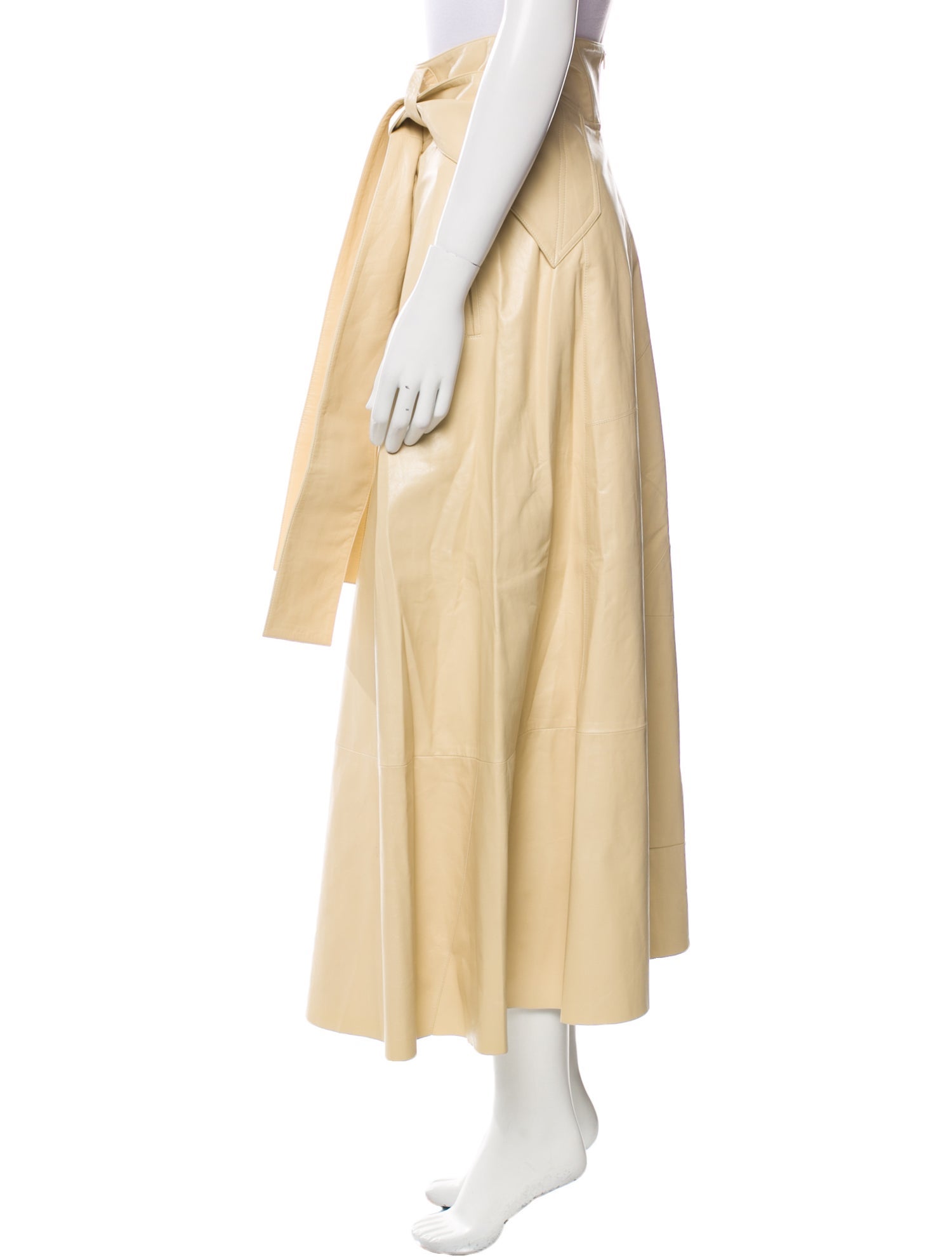 Celine Lamb Leather Midi Length Skirt