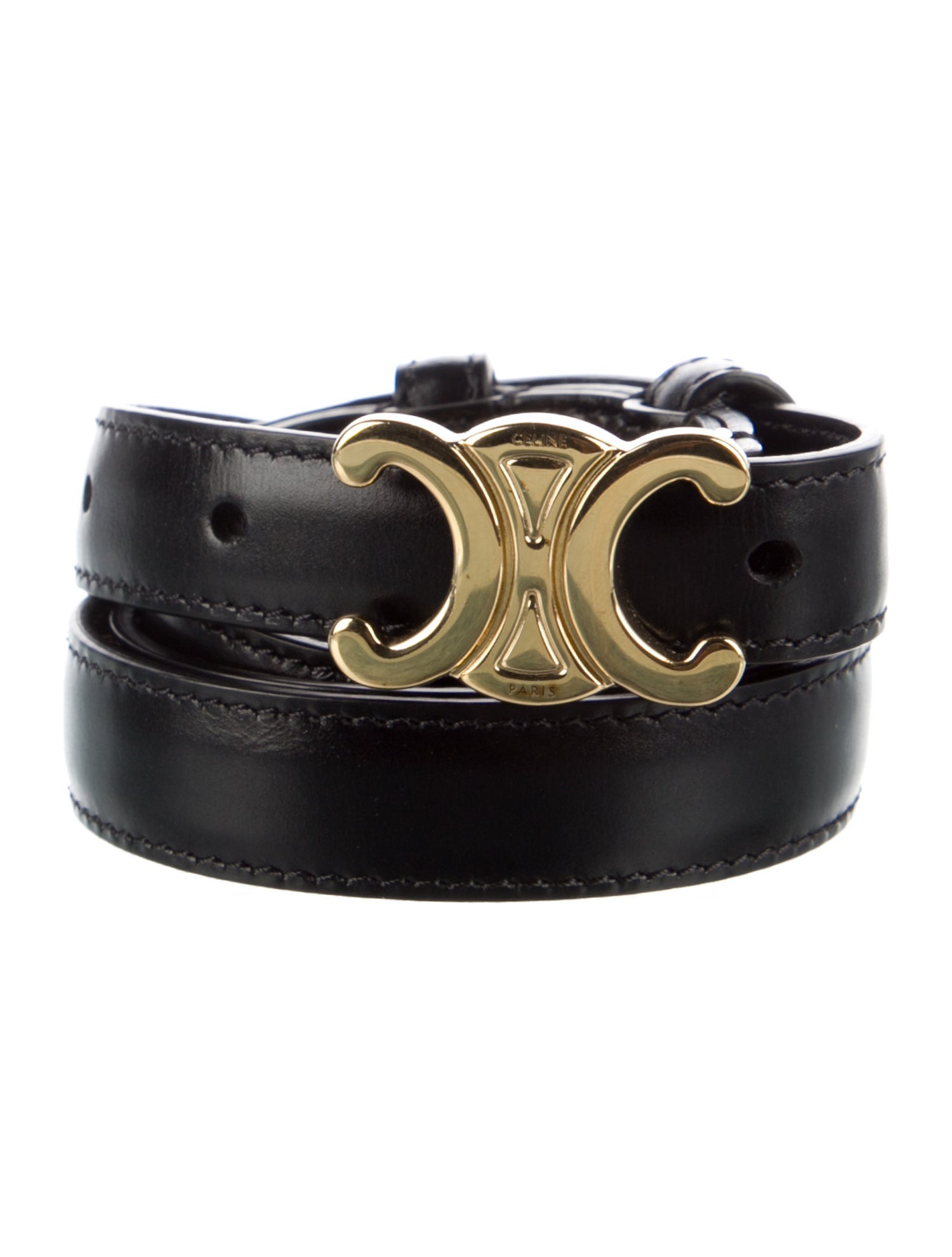 Celine Skinny Leather Belt