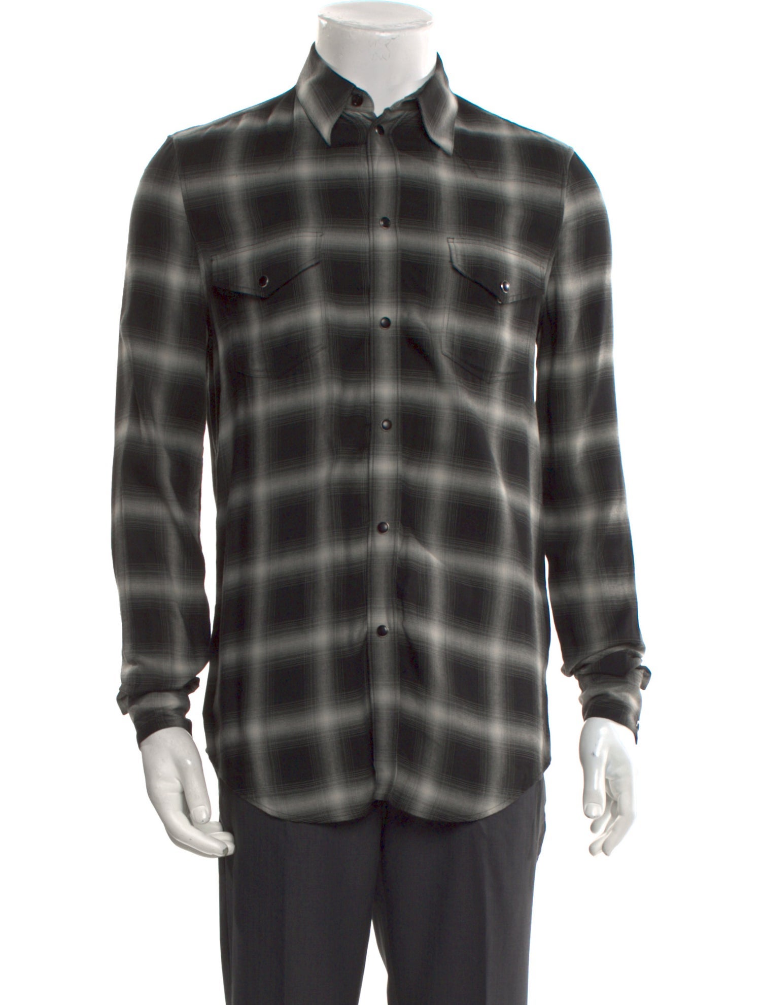 Celine Flannel Print Plaid Print Shirt