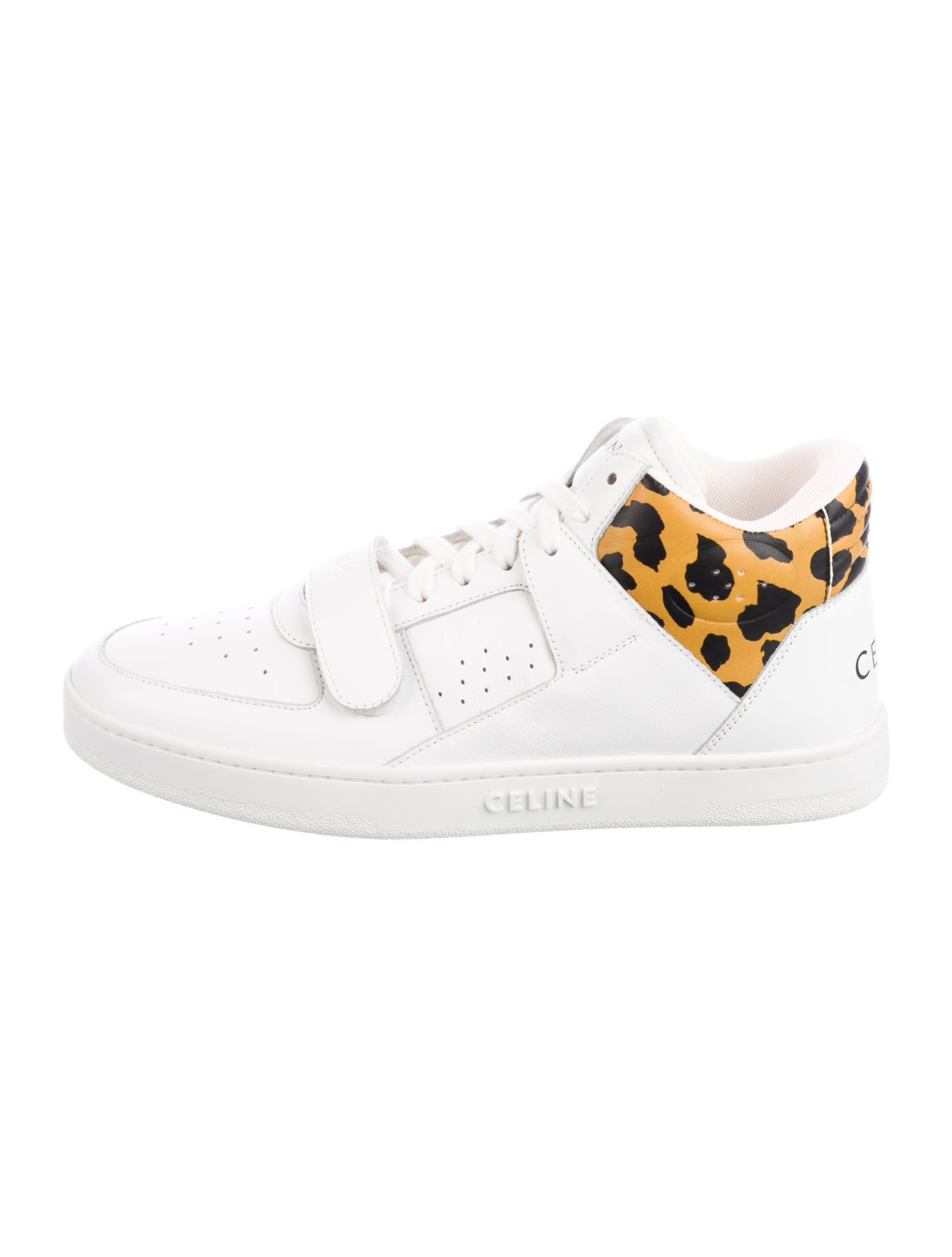 Celine Leather Animal Print Sneakers