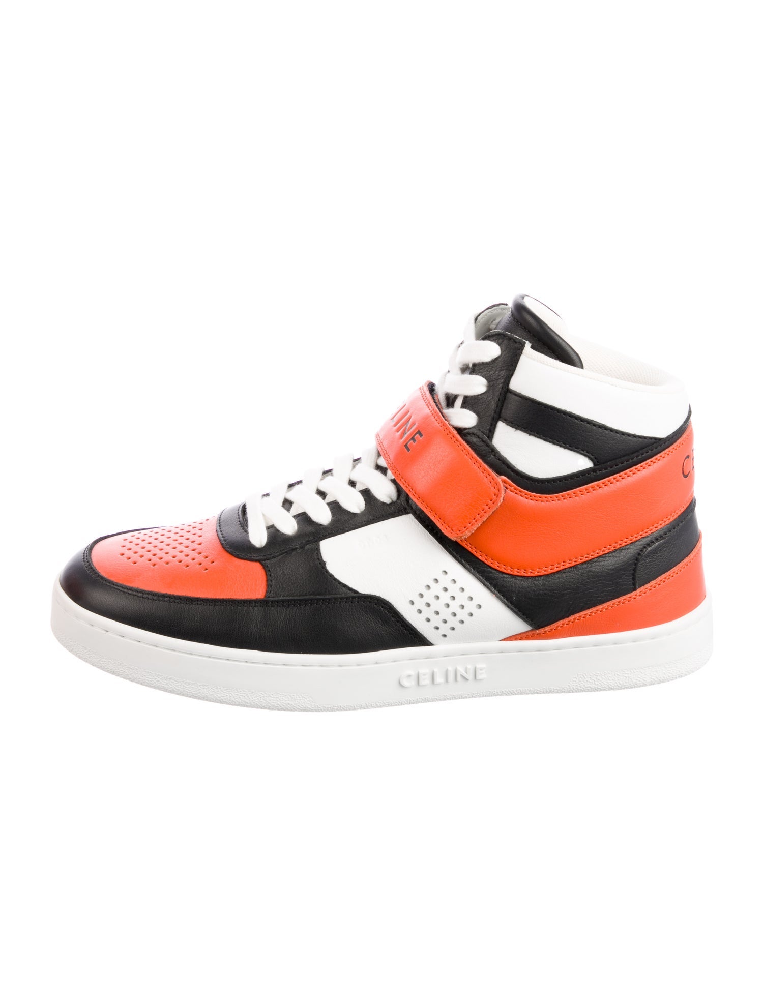 Celine Leather Colorblock Pattern Sneakers