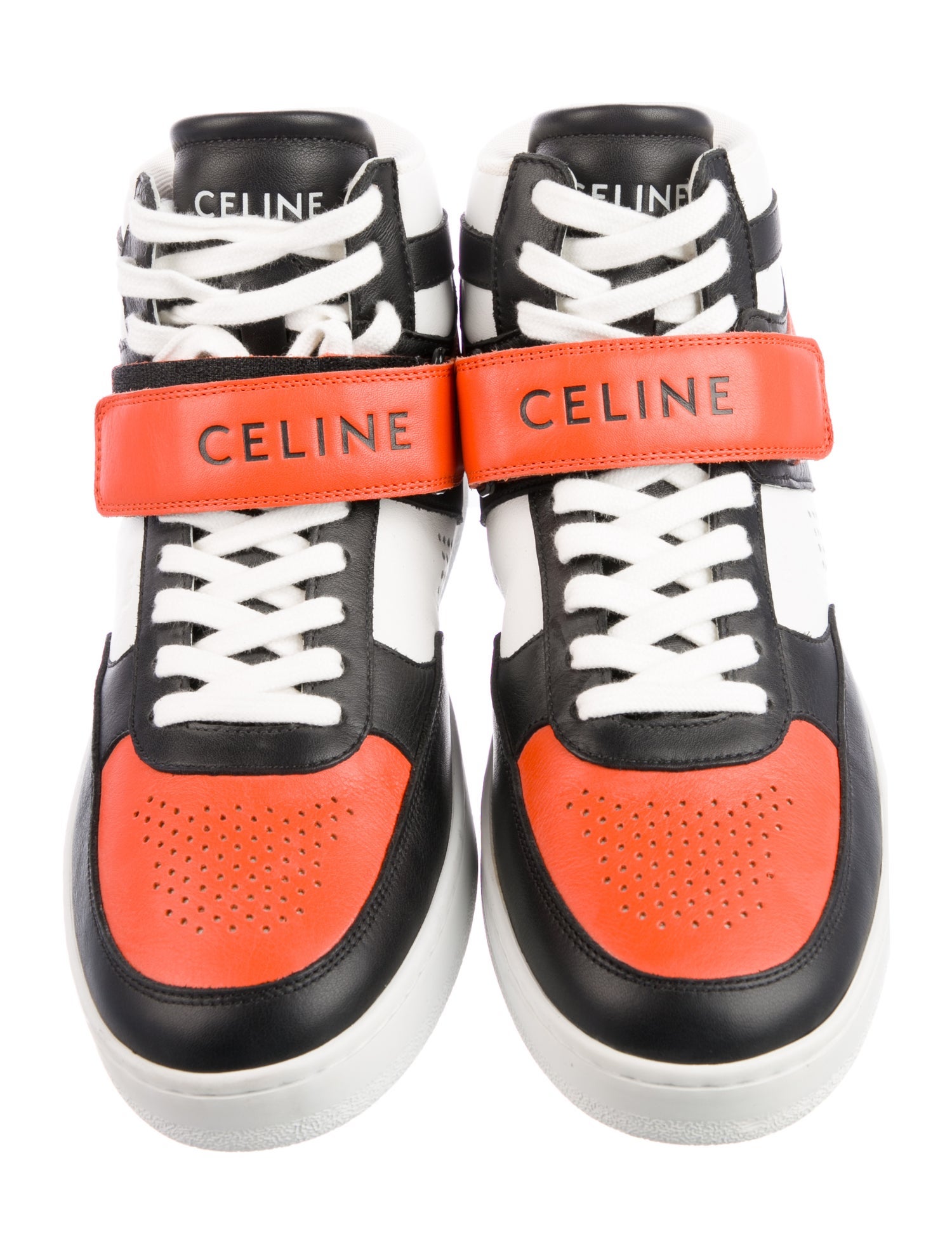 Celine Leather Colorblock Pattern Sneakers
