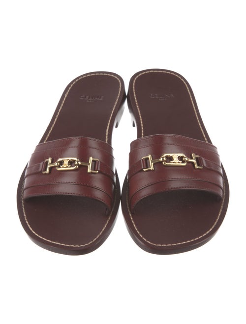 Celine Leather Chain-Link Accents Slides