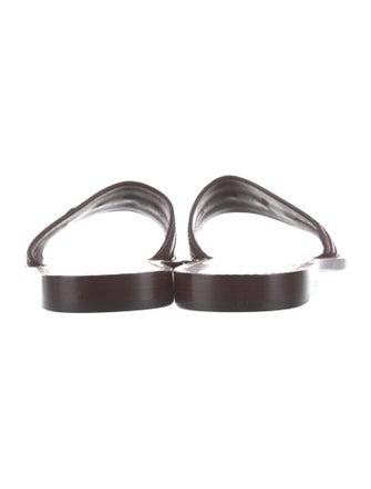 Celine Leather Chain-Link Accents Slides