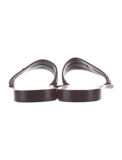 Celine Leather Chain-Link Accents Slides