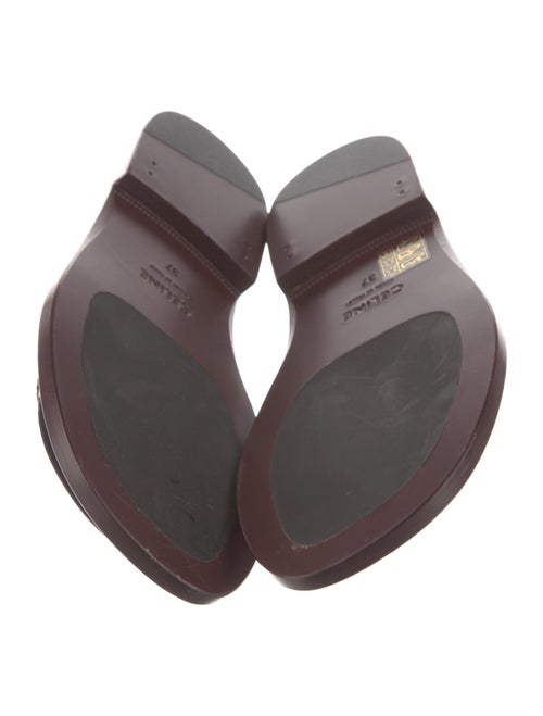 Celine Leather Chain-Link Accents Slides