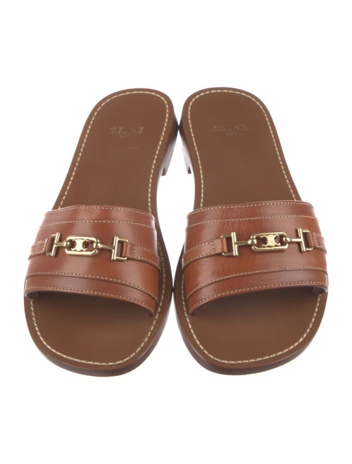 Celine Leather Chain-Link Accents Slides