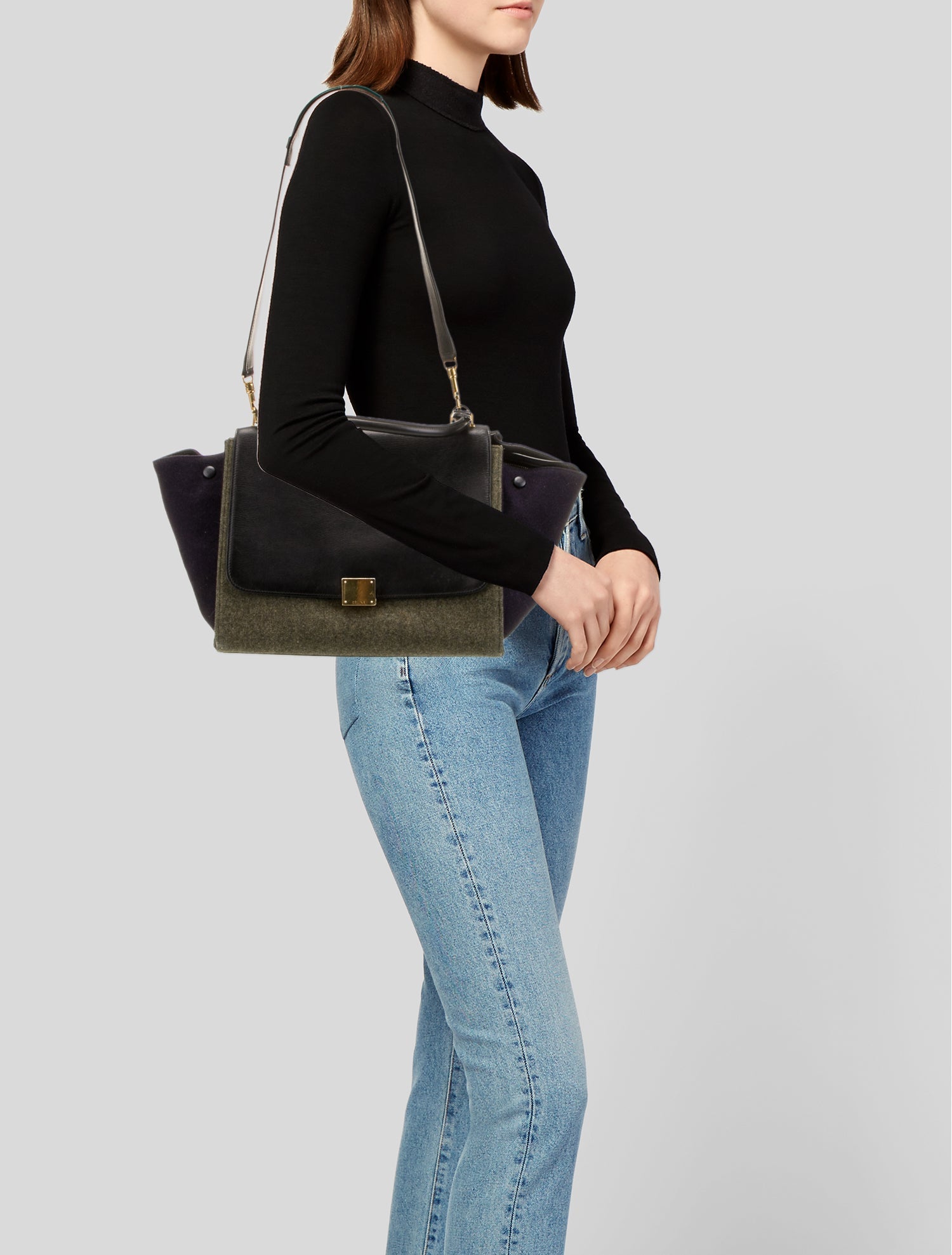 Celine Leather Top Handle Bag