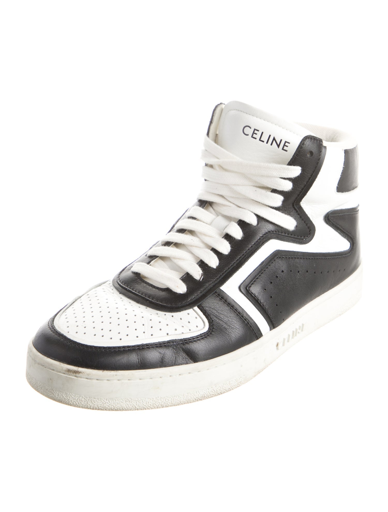 Celine Leather Colorblock Pattern Sneakers