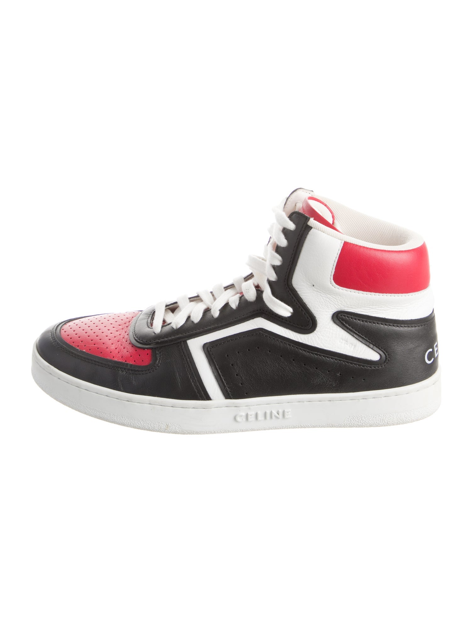 Celine Leather Colorblock Pattern Sneakers
