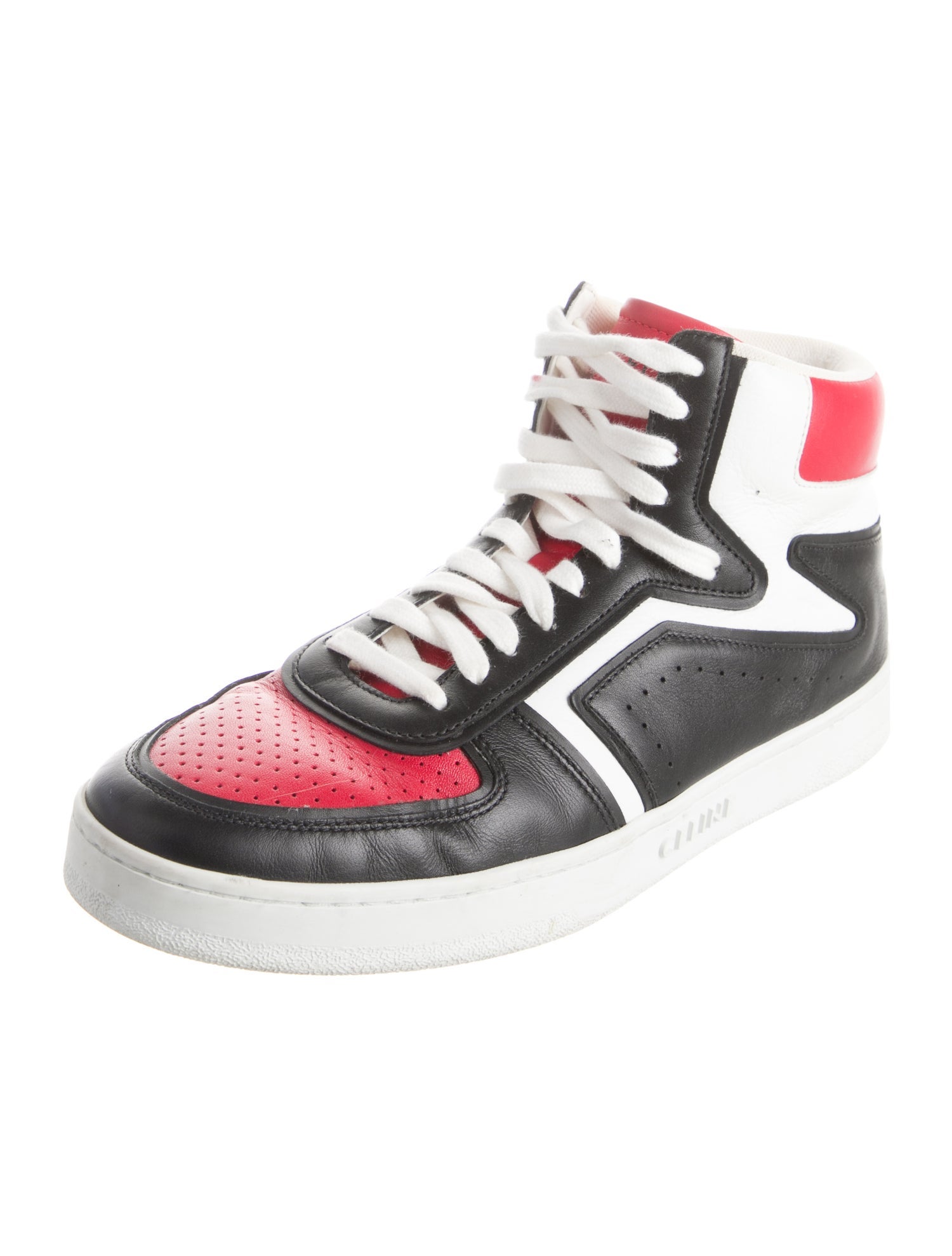 Celine Leather Colorblock Pattern Sneakers