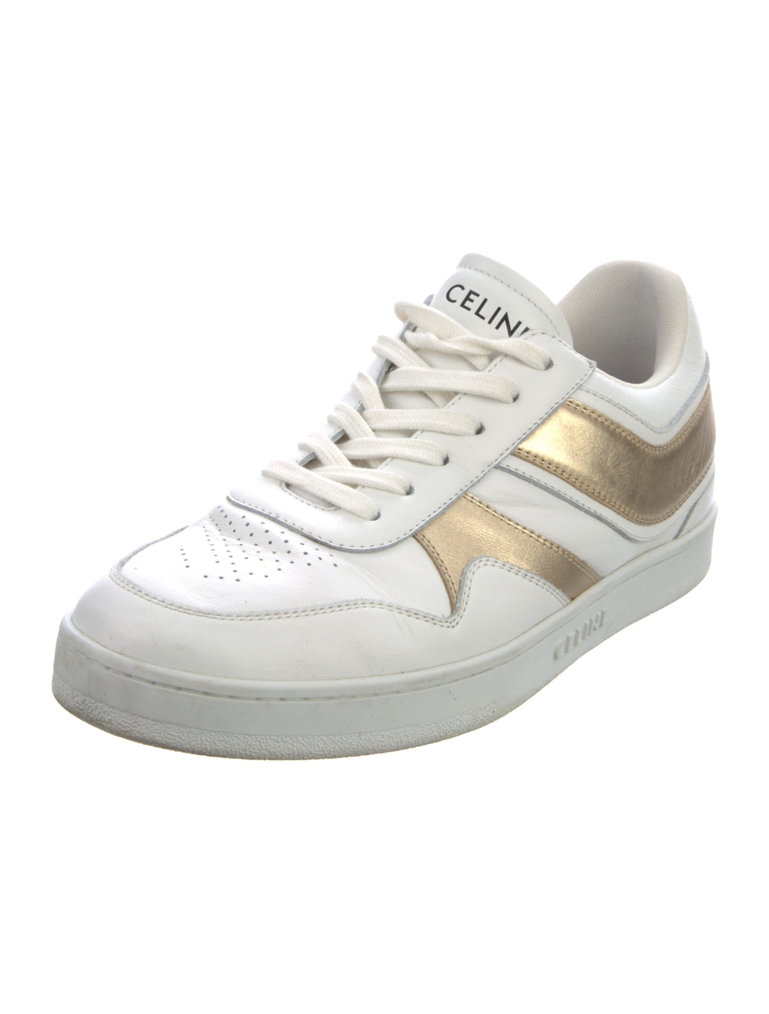 Celine Embossed Leather Printed Sneakers