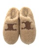 Celine Shearling Embroidered Accent Slides