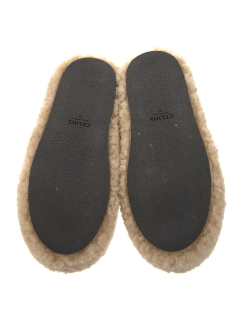 Celine Shearling Embroidered Accent Slides