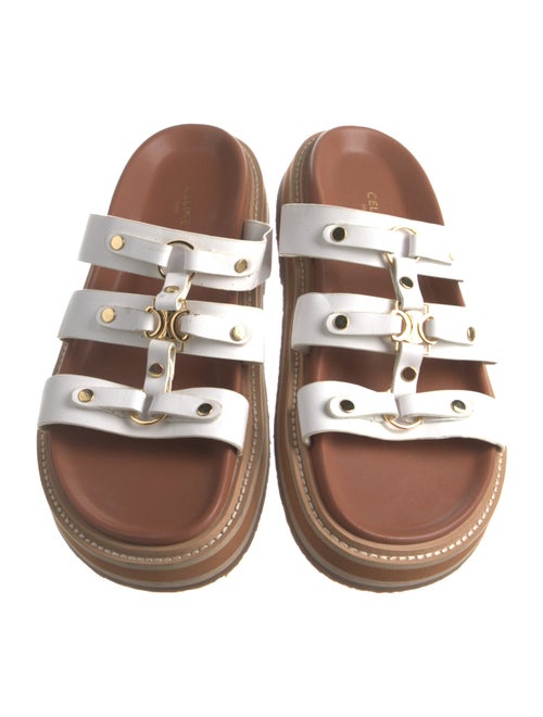 Celine Leather Studded Accents Slides