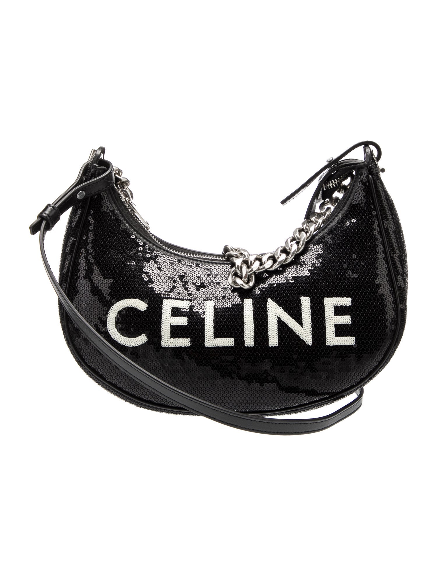 Celine 2023 Triomphe Claude Chain Shoulder Bag - Purple