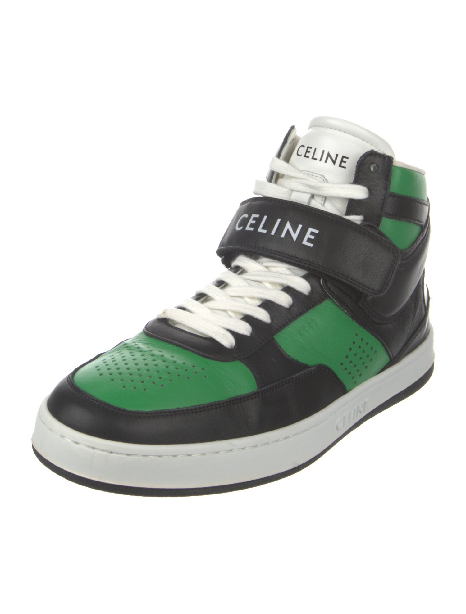 Celine Leather Colorblock Pattern Sneakers