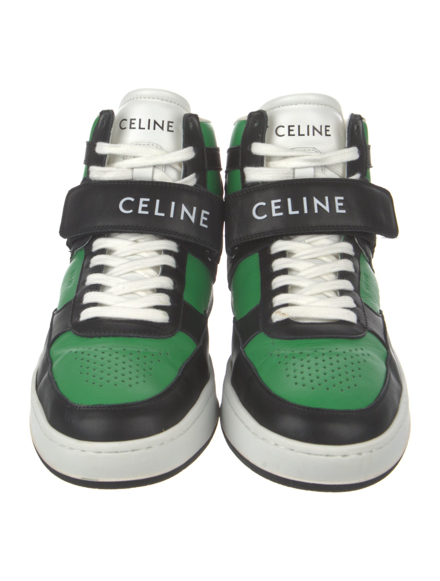 Celine Leather Colorblock Pattern Sneakers