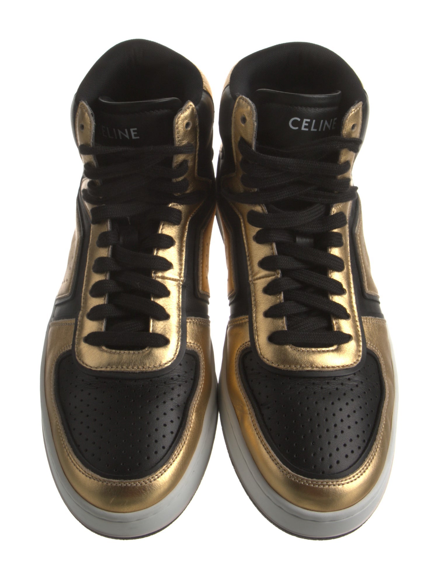 Celine Leather Colorblock Pattern Sneakers