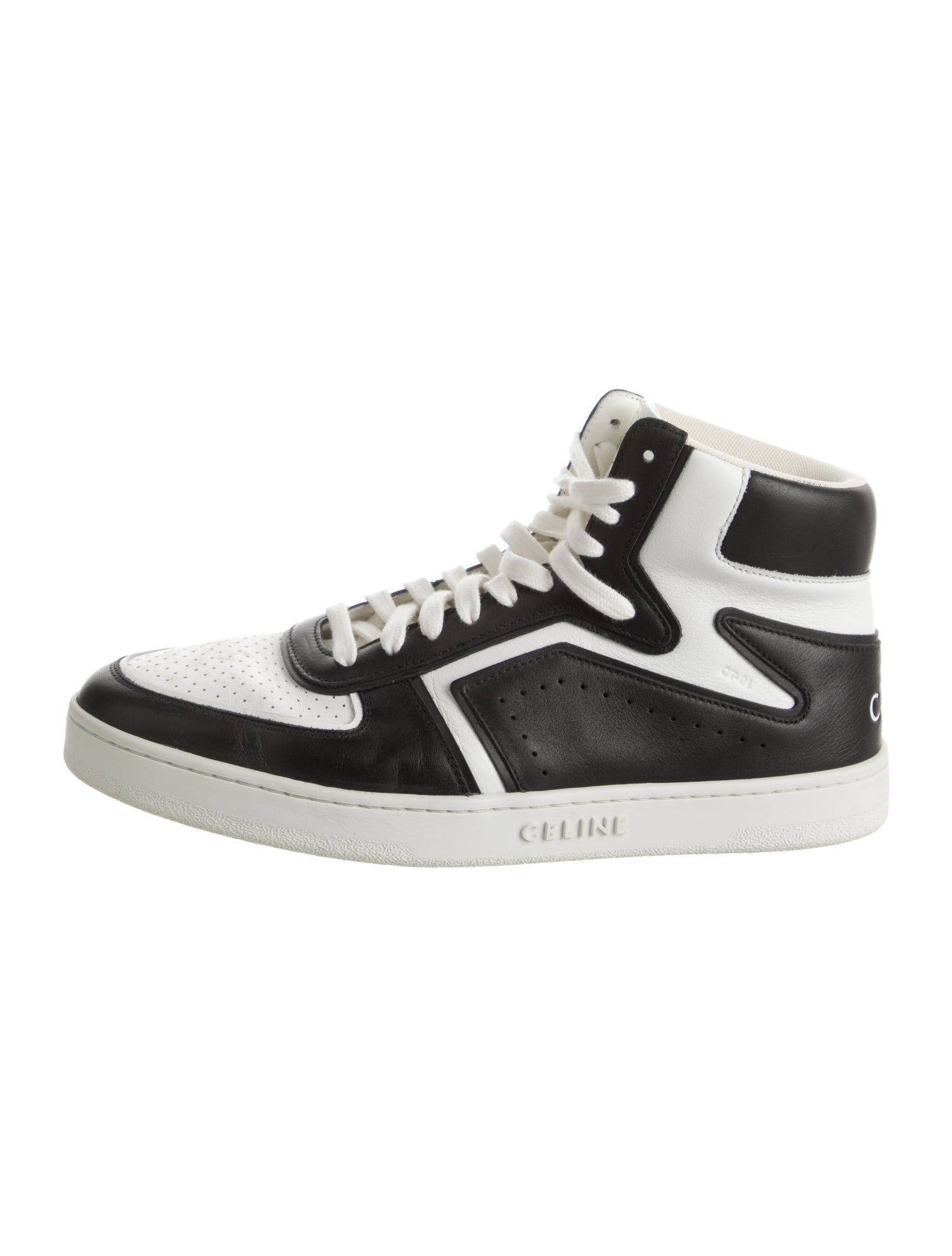 Celine Leather Colorblock Pattern Sneakers
