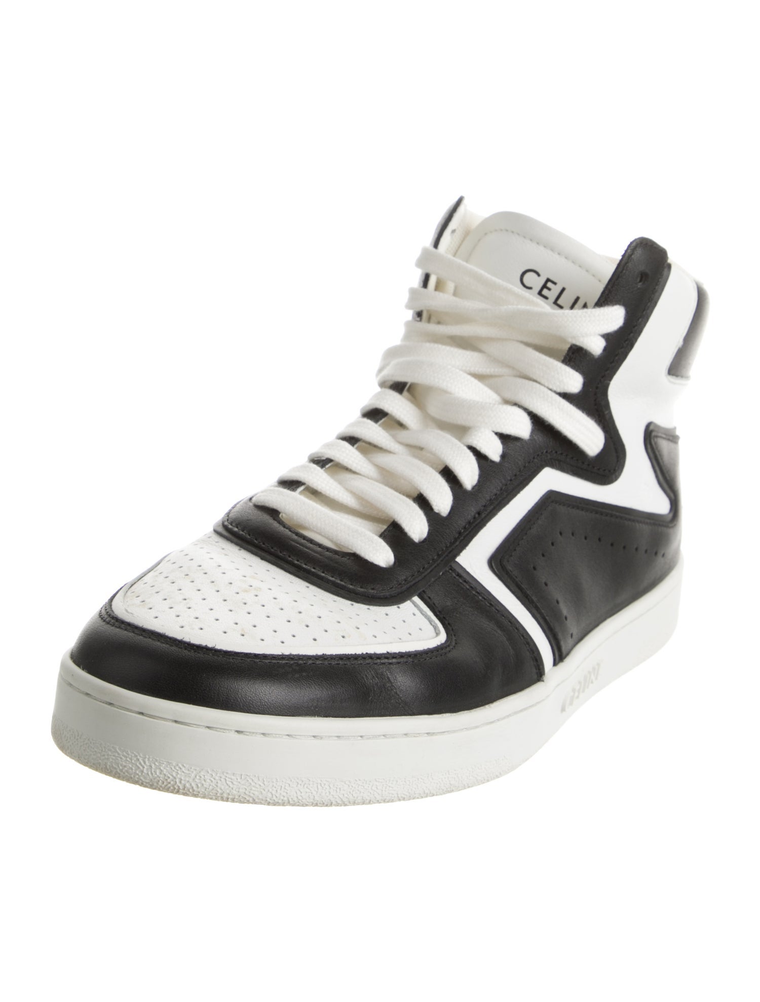 Celine Leather Colorblock Pattern Sneakers