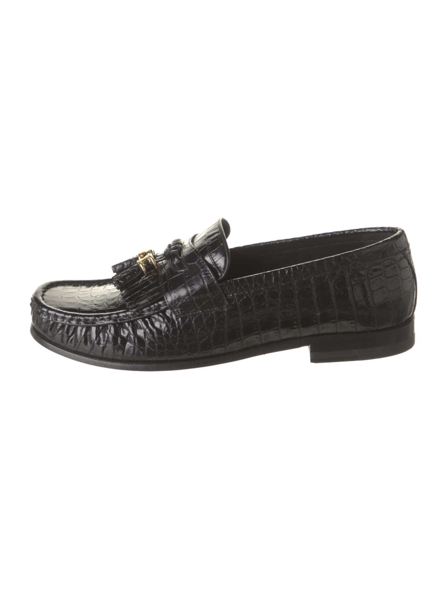 Celine Embossed Leather Colorblock Pattern Loafers