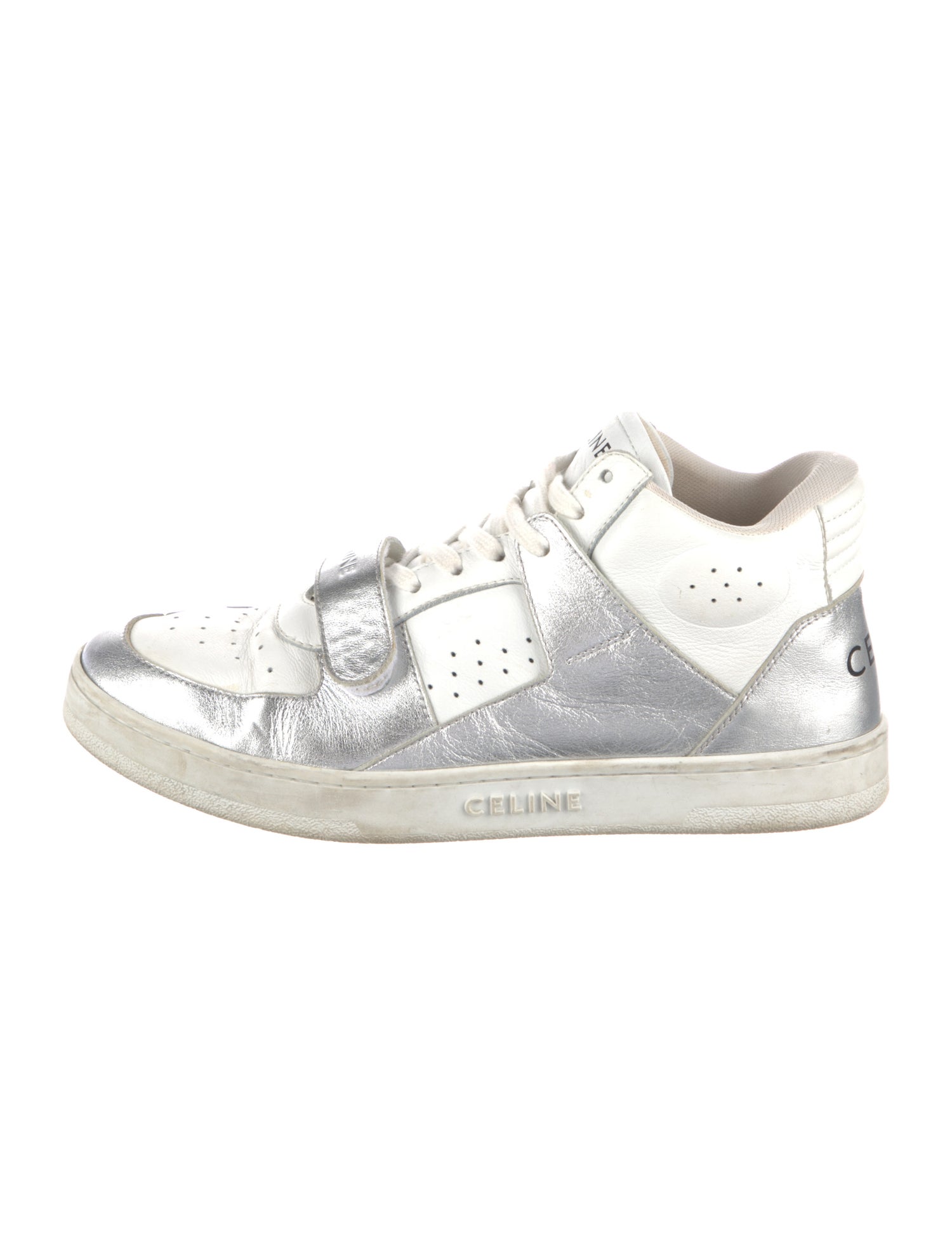 Celine Leather Lasercut Accents Sneakers