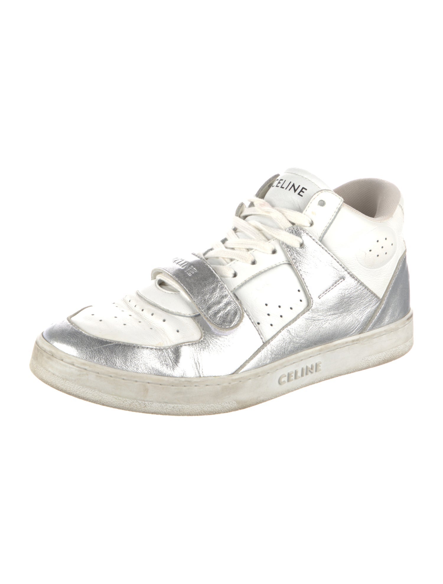 Celine Leather Lasercut Accents Sneakers