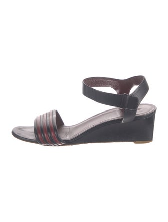 Celine Leather Colorblock Pattern Slingback Sandals