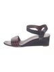 Celine Leather Colorblock Pattern Slingback Sandals
