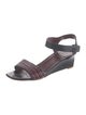 Celine Leather Colorblock Pattern Slingback Sandals