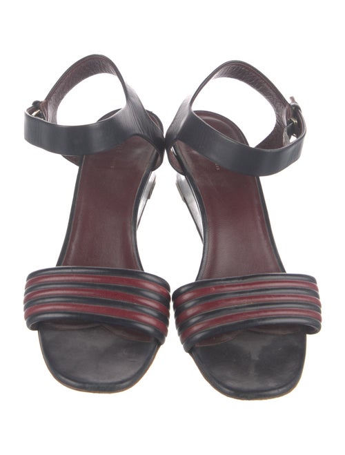 Celine Leather Colorblock Pattern Slingback Sandals