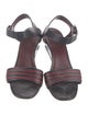 Celine Leather Colorblock Pattern Slingback Sandals