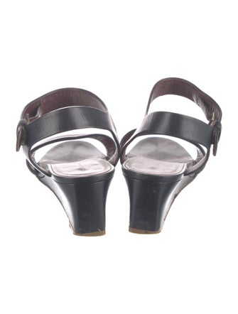 Celine Leather Colorblock Pattern Slingback Sandals