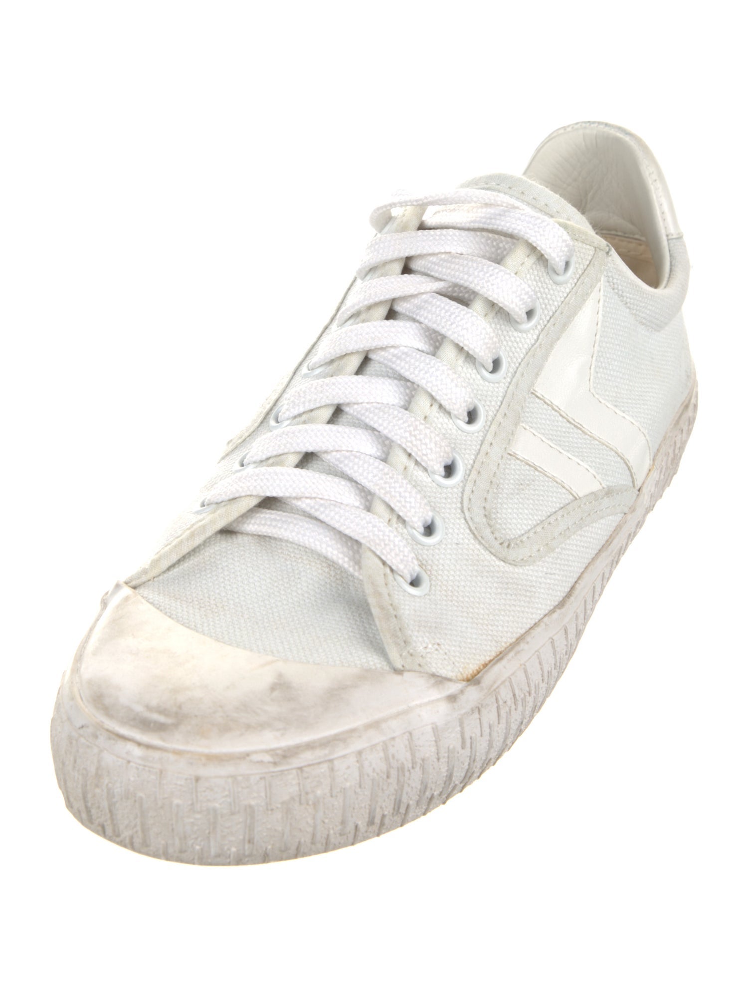 Celine Canvas Leather Trim Embellishment Sneakers