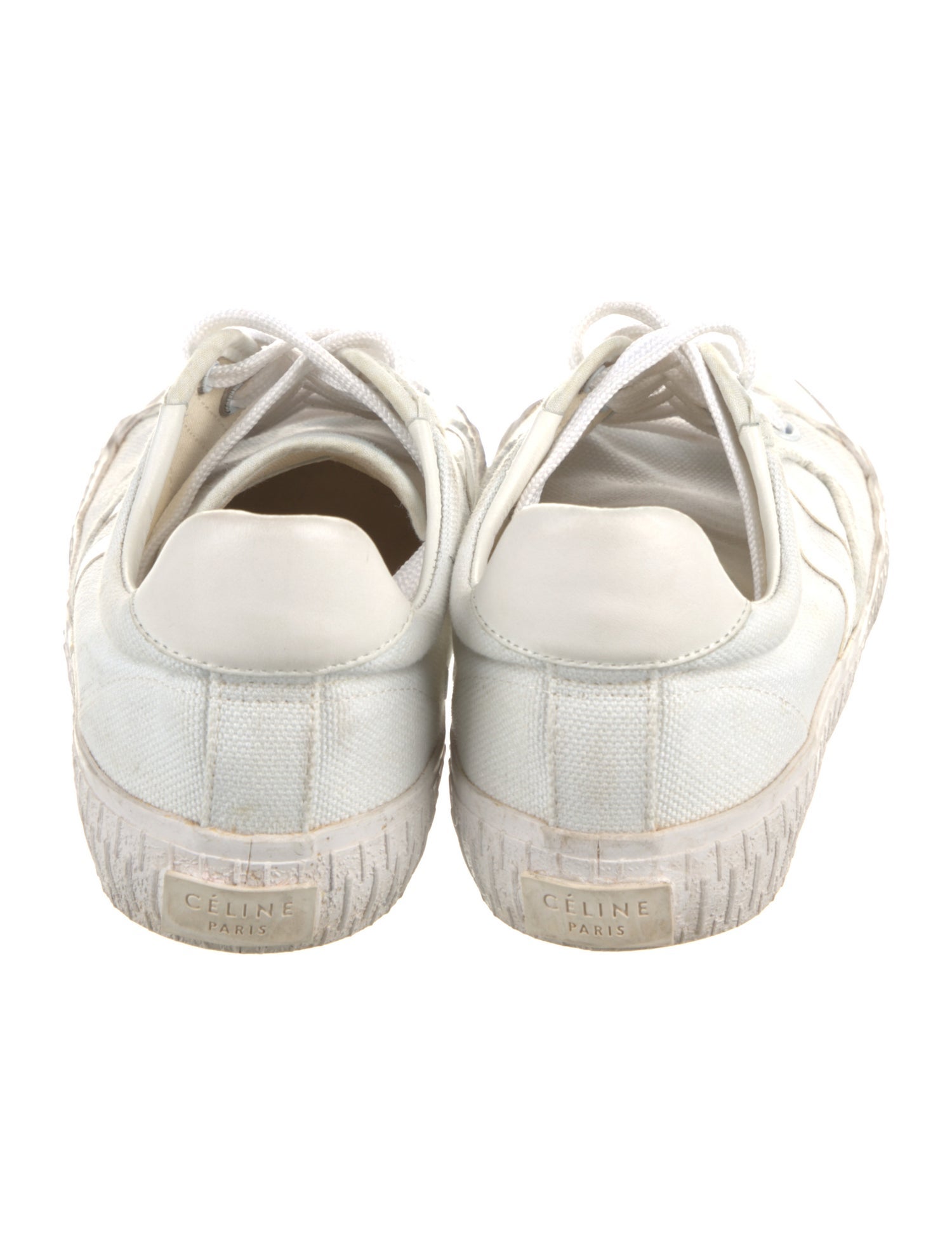 Celine Canvas Leather Trim Embellishment Sneakers