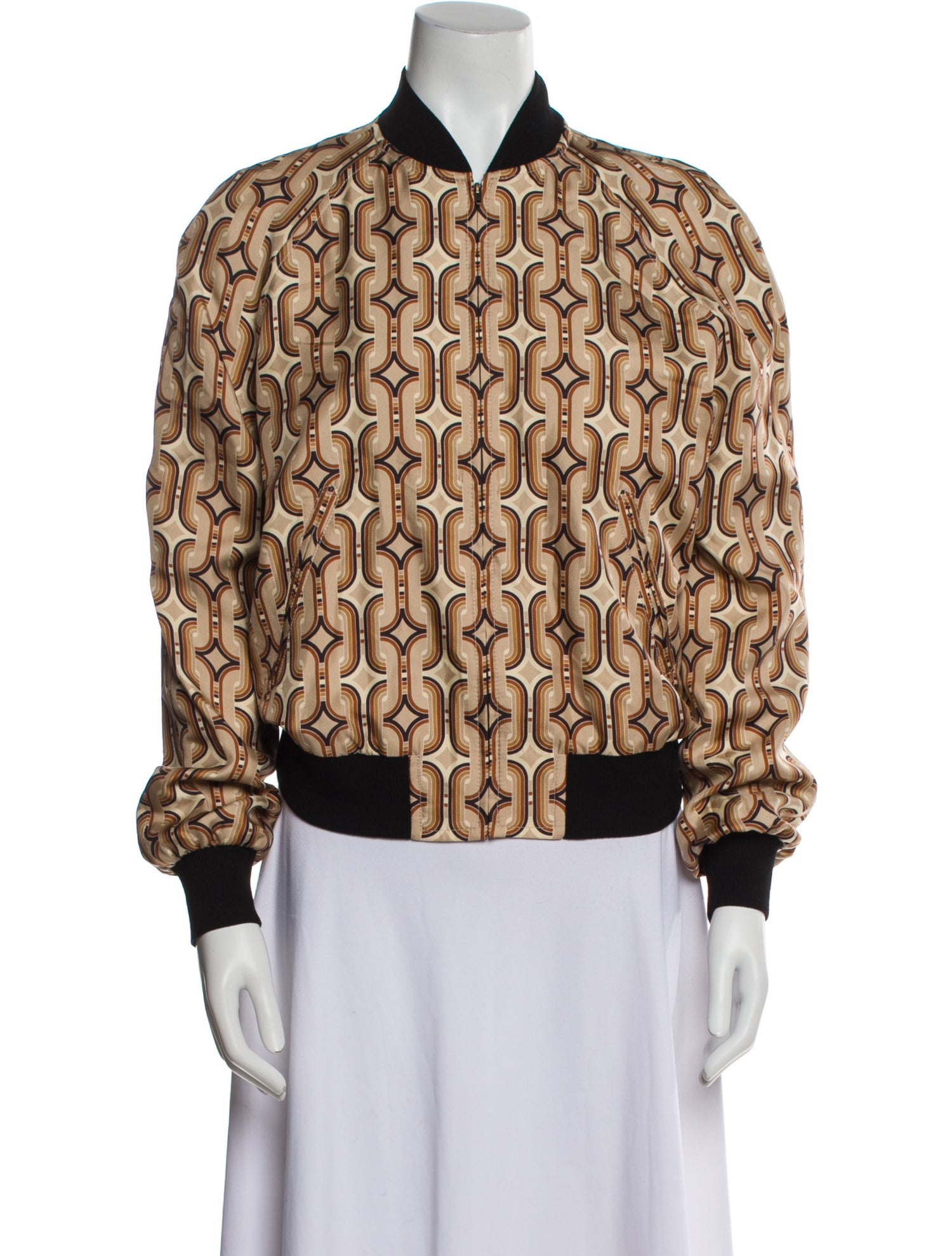 Celine Silk Printed Bomber Jacket