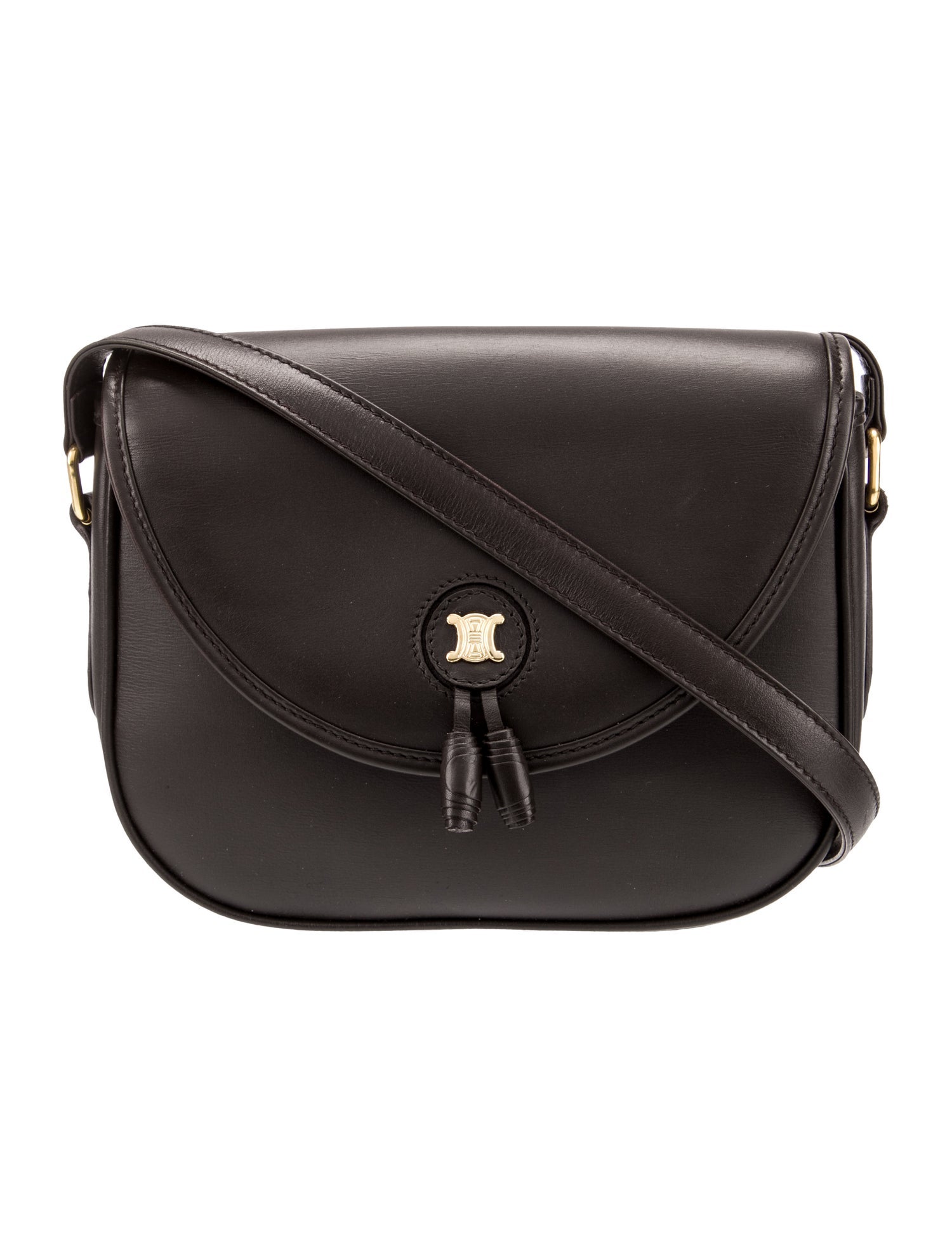 【CELINE】CELINE Women Shoulder Bags BLACK CELINE Mini Triomphe Shoulder Bag Crossbody Leather Black