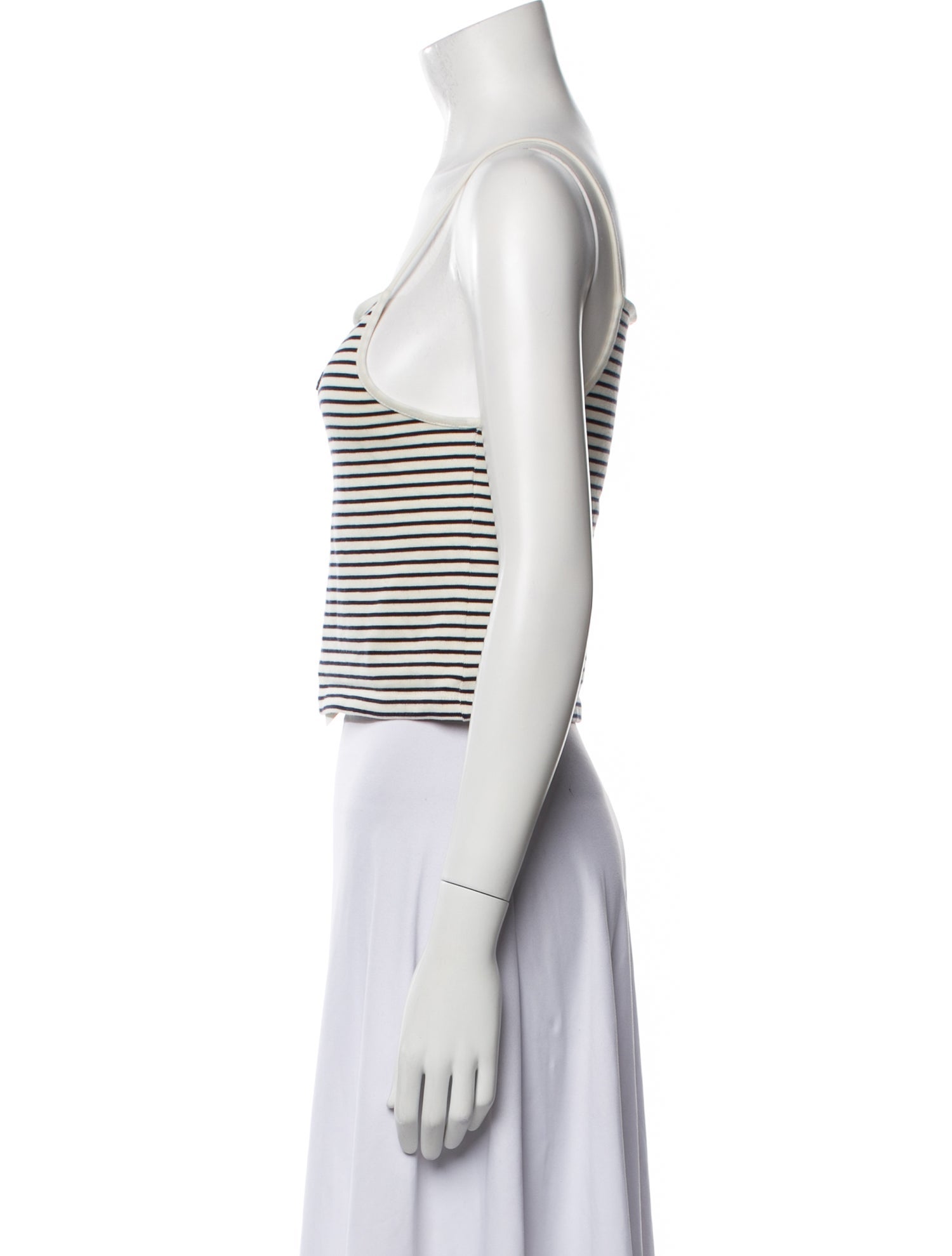 Celine Striped Square Neckline Crop Top