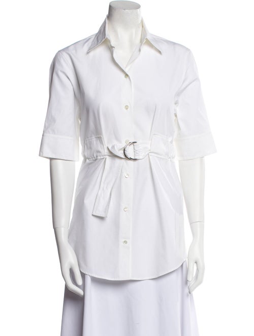 Celine Three-Quarter Sleeve Button-Up Top