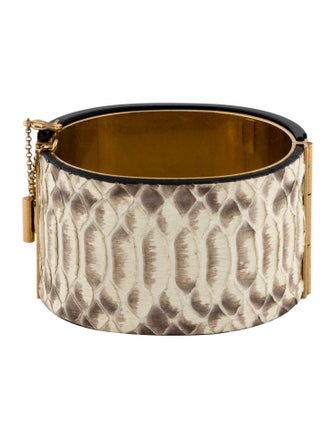 Celine Python Edge Cuff Bracelet