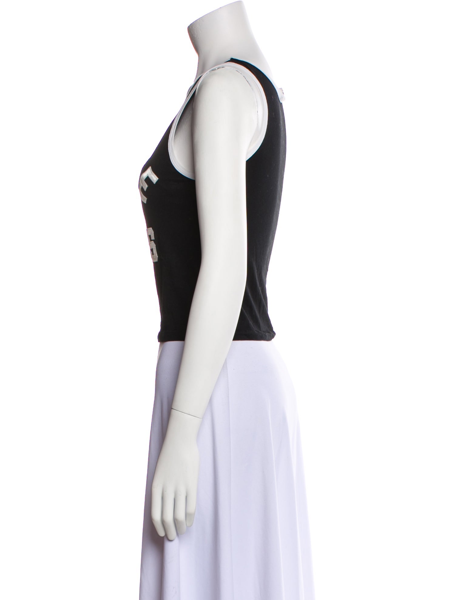 Celine Graphic Print Scoop Neck Top